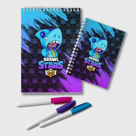 Блокнот с принтом BRAWL STARS LEON SHARK в городе Новоалтайск, 100% бумага | 48 листов, плотность листов — 60 г/м2, плотность картонной обложки — 250 г/м2. Листы скреплены удобной пружинной спиралью. Цвет линий — светло-серый
 | bibi | brawl | brawl stars | crow | leon | stars | бравл | бравл старс | браво старс | игра | компьютерная | кров | леон | онлайн | старс