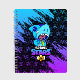 Тетрадь с принтом BRAWL STARS LEON SHARK в городе Новоалтайск, 100% бумага | 48 листов, плотность листов — 60 г/м2, плотность картонной обложки — 250 г/м2. Листы скреплены сбоку удобной пружинной спиралью. Уголки страниц и обложки скругленные. Цвет линий — светло-серый
 | bibi | brawl | brawl stars | crow | leon | stars | бравл | бравл старс | браво старс | игра | компьютерная | кров | леон | онлайн | старс