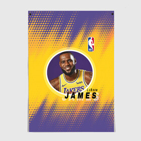 Постер с принтом LeBron James в городе Новоалтайск, 100% бумага
 | бумага, плотность 150 мг. Матовая, но за счет высокого коэффициента гладкости имеет небольшой блеск и дает на свету блики, но в отличии от глянцевой бумаги не покрыта лаком | basketball | game | james | lakers | lebron | lebron james | los angeles | los angeles lakers | nba | player | sport | баскетбол | баскетболист | джеймс | игра | игрок | леброн | леброн джеймс | лейкерс | лос анджелес | лос анджелес лейке