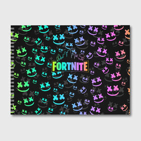 Альбом для рисования с принтом FORTNITE MARSHMELLO в городе Новоалтайск, 100% бумага
 | матовая бумага, плотность 200 мг. | Тематика изображения на принте: dj | fortnite | marshmello | marshmellow | usa | америка | игра | клуб | клубная музыка | мармело | маршмелло | маршмеллоу | музыка | музыкант | фортнайт | фортните