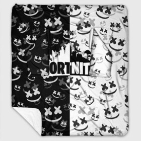 Плед с рукавами с принтом FORTNITE MARSHMELLO в городе Новоалтайск, 100% полиэстер | Закругленные углы, все края обработаны. Ткань не мнется и не растягивается. Размер 170*145 | dj | fortnite | marshmello | marshmellow | usa | америка | игра | клуб | клубная музыка | мармело | маршмелло | маршмеллоу | музыка | музыкант | фортнайт | фортните