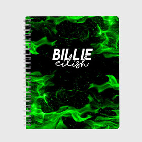 Тетрадь с принтом BILLIE EILISH в городе Новоалтайск, 100% бумага | 48 листов, плотность листов — 60 г/м2, плотность картонной обложки — 250 г/м2. Листы скреплены сбоку удобной пружинной спиралью. Уголки страниц и обложки скругленные. Цвет линий — светло-серый
 | ayelish | bad guy | bellyache | bilie eilish | bilie elish | billie | billie eilish | eilish | electronic | elish | music | били айлиш | билли айлиш | эйлиш | элиш
