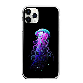 Чехол для iPhone 11 Pro Max матовый с принтом Jellyfish в городе Новоалтайск, Силикон |  | Тематика изображения на принте: art | black. neon | jellyfish | медуза