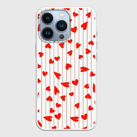 Чехол для iPhone 13 Pro с принтом Просто сердечки в городе Новоалтайск,  |  | heart | hearts | lines | red | в | забавные | красные | линии | любовь | полоску | полосы | прикольные | рисунки | сердечки | сердце