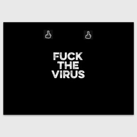 Поздравительная открытка с принтом Fuck virus в городе Новоалтайск, 100% бумага | плотность бумаги 280 г/м2, матовая, на обратной стороне линовка и место для марки
 | corona | virus | антикорона | надпись | текст | фраза
