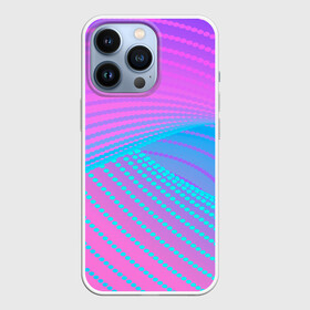 Чехол для iPhone 13 Pro с принтом Линии точки полосы неон яркий в городе Новоалтайск,  |  | Тематика изображения на принте: геометрия | градиент | лиловый | линии | неон | полосы | сиреневый | точки