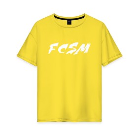 Женская футболка хлопок Oversize с принтом FCSM в городе Новоалтайск, 100% хлопок | свободный крой, круглый ворот, спущенный рукав, длина до линии бедер
 | fc spartak | fcsm | spartak | spartak moscow | красно белые | спартак | спартак москва | фк спартак | фксм