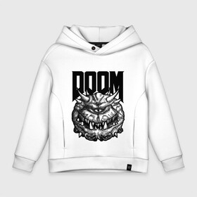 Детское худи Oversize хлопок с принтом КАКОДЕМОН ДУМ | DOOM ETERNAL (Z) в городе Новоалтайск, френч-терри — 70% хлопок, 30% полиэстер. Мягкий теплый начес внутри —100% хлопок | боковые карманы, эластичные манжеты и нижняя кромка, капюшон на магнитной кнопке | demons | devil | doom | doom eternal | doom slayer | hell | slayer | ад | вега | демоны | дум | икона греха | какодемон | манкубус | солдат рока | элементаль боли