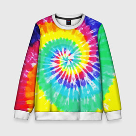 Детский свитшот 3D с принтом TIE-DYE СТЕНА в городе Новоалтайск, 100% полиэстер | свободная посадка, прямой крой, мягкая тканевая резинка на рукавах и понизу свитшота | abstract | abstraction | color | geometry | paitnt | psy | абстракция | геометрия | краски | неоновые | психоделика