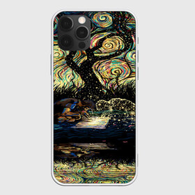 Чехол для iPhone 12 Pro Max с принтом НОЧЬ В ЛЕСУ в городе Новоалтайск, Силикон |  | Тематика изображения на принте: abstract | abstraction | color | geometry | paitnt | psy | абстракция | геометрия | краски | неоновые | психоделика