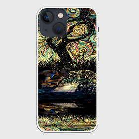 Чехол для iPhone 13 mini с принтом НОЧЬ В ЛЕСУ в городе Новоалтайск,  |  | abstract | abstraction | color | geometry | paitnt | psy | абстракция | геометрия | краски | неоновые | психоделика