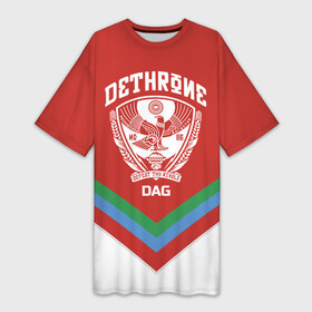 Платье-футболка 3D с принтом Дагестан в городе Новоалтайск,  |  | coat of arms | dagestan | eagle | flag | mountains | north caucasus | republic | герб | горы | дагестан | орел | республика | северо кавказ | флаг
