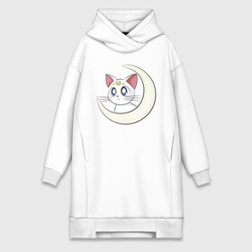 Платье-худи хлопок с принтом Artemis moon в городе Новоалтайск,  |  | animal | artemis | cat | kitty | moon | pet | sailor moon | артемис | кот | котенок | кошка | луна | мультяшка | питомец | сейлор мун | сейлормун | сэйлор мун