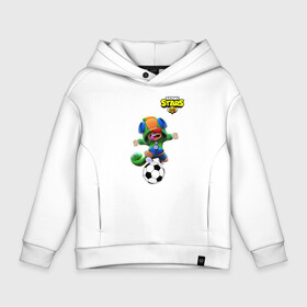 Детское худи Oversize хлопок с принтом Brawl STARS (футбол) в городе Новоалтайск, френч-терри — 70% хлопок, 30% полиэстер. Мягкий теплый начес внутри —100% хлопок | боковые карманы, эластичные манжеты и нижняя кромка, капюшон на магнитной кнопке | brawl | leon | moba | stars | supercell | игра | коллаборация | коллаж | паттерн | футбол