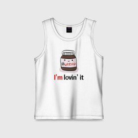 Детская майка хлопок с принтом Nutella в городе Новоалтайск,  |  | Тематика изображения на принте: nutella | вкусно | вкусняшка | любовь | нутелла | нутэлла | сладкое