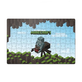 Пазл магнитный 126 элементов с принтом Minecraft паук в городе Новоалтайск, полимерный материал с магнитным слоем | 126 деталей, размер изделия —  180*270 мм | Тематика изображения на принте: minecraft | копатель | кубики | майкрафт | майнкрафт | мморг | мультиплеер | пиксели | пиксельная игра | развивающая игра | рпг | строительство | стройка