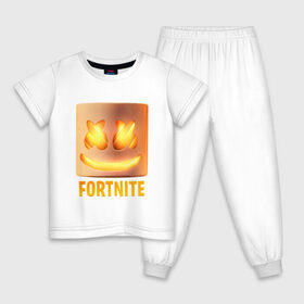Детская пижама хлопок с принтом Fortnite Marshmello в городе Новоалтайск, 100% хлопок |  брюки и футболка прямого кроя, без карманов, на брюках мягкая резинка на поясе и по низу штанин
 | fortnite | marshmello | маршмелло | маршмеллоу | фортнайт