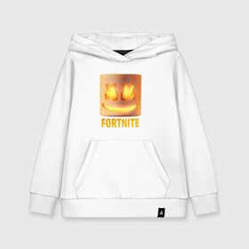 Детская толстовка хлопок с принтом Fortnite Marshmello в городе Новоалтайск, 100% хлопок | Круглый горловой вырез, эластичные манжеты, пояс, капюшен | fortnite | marshmello | маршмелло | маршмеллоу | фортнайт
