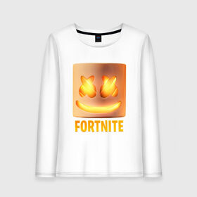 Женский лонгслив хлопок с принтом Fortnite Marshmello в городе Новоалтайск, 100% хлопок |  | fortnite | marshmello | маршмелло | маршмеллоу | фортнайт