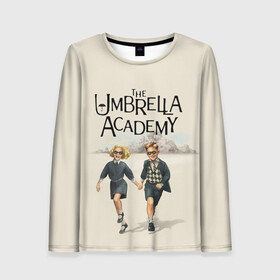 Женский лонгслив 3D с принтом The umbrella academy в городе Новоалтайск, 100% полиэстер | длинные рукава, круглый вырез горловины, полуприлегающий силуэт | dark horse comics | netflix | the umbrella academy | umbrella | академия амбрелла | белая скрипка | бен харгривз | комикс | комильфо | космобой | кракен | реджинальд харгривз | сеанс | слух
