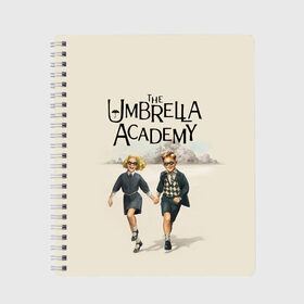 Тетрадь с принтом The umbrella academy в городе Новоалтайск, 100% бумага | 48 листов, плотность листов — 60 г/м2, плотность картонной обложки — 250 г/м2. Листы скреплены сбоку удобной пружинной спиралью. Уголки страниц и обложки скругленные. Цвет линий — светло-серый
 | dark horse comics | netflix | the umbrella academy | umbrella | академия амбрелла | белая скрипка | бен харгривз | комикс | комильфо | космобой | кракен | реджинальд харгривз | сеанс | слух