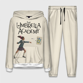 Женский костюм 3D (с толстовкой) с принтом The umbrella academy в городе Новоалтайск,  |  | Тематика изображения на принте: dark horse comics | netflix | the umbrella academy | umbrella | академия амбрелла | белая скрипка | бен харгривз | комикс | комильфо | космобой | кракен | реджинальд харгривз | сеанс | слух