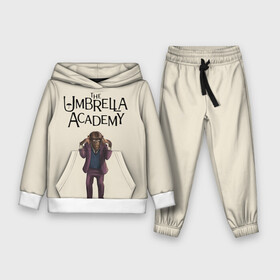 Детский костюм 3D (с толстовкой) с принтом The umbrella academy в городе Новоалтайск,  |  | Тематика изображения на принте: dark horse comics | netflix | the umbrella academy | umbrella | академия амбрелла | белая скрипка | бен харгривз | комикс | комильфо | космобой | кракен | реджинальд харгривз | сеанс | слух