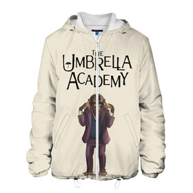 Мужская куртка 3D с принтом The umbrella academy в городе Новоалтайск, ткань верха — 100% полиэстер, подклад — флис | прямой крой, подол и капюшон оформлены резинкой с фиксаторами, два кармана без застежек по бокам, один большой потайной карман на груди. Карман на груди застегивается на липучку | Тематика изображения на принте: dark horse comics | netflix | the umbrella academy | umbrella | академия амбрелла | белая скрипка | бен харгривз | комикс | комильфо | космобой | кракен | реджинальд харгривз | сеанс | слух