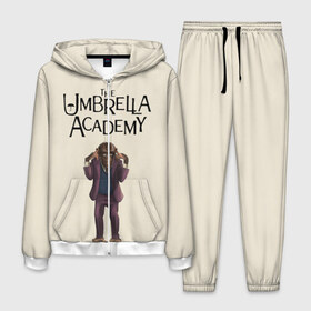 Мужской костюм 3D с принтом The umbrella academy в городе Новоалтайск, 100% полиэстер | Манжеты и пояс оформлены тканевой резинкой, двухслойный капюшон со шнурком для регулировки, карманы спереди | Тематика изображения на принте: dark horse comics | netflix | the umbrella academy | umbrella | академия амбрелла | белая скрипка | бен харгривз | комикс | комильфо | космобой | кракен | реджинальд харгривз | сеанс | слух