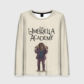Женский лонгслив 3D с принтом The umbrella academy в городе Новоалтайск, 100% полиэстер | длинные рукава, круглый вырез горловины, полуприлегающий силуэт | dark horse comics | netflix | the umbrella academy | umbrella | академия амбрелла | белая скрипка | бен харгривз | комикс | комильфо | космобой | кракен | реджинальд харгривз | сеанс | слух