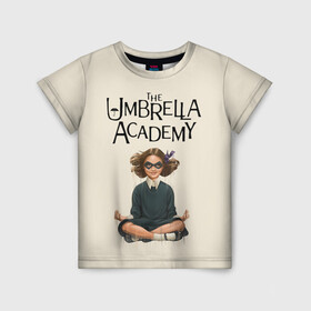 Детская футболка 3D с принтом The umbrella academy в городе Новоалтайск, 100% гипоаллергенный полиэфир | прямой крой, круглый вырез горловины, длина до линии бедер, чуть спущенное плечо, ткань немного тянется | Тематика изображения на принте: dark horse comics | netflix | the umbrella academy | umbrella | академия амбрелла | белая скрипка | бен харгривз | комикс | комильфо | космобой | кракен | реджинальд харгривз | сеанс | слух