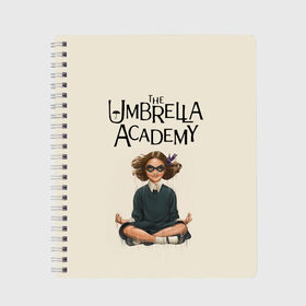 Тетрадь с принтом The umbrella academy в городе Новоалтайск, 100% бумага | 48 листов, плотность листов — 60 г/м2, плотность картонной обложки — 250 г/м2. Листы скреплены сбоку удобной пружинной спиралью. Уголки страниц и обложки скругленные. Цвет линий — светло-серый
 | dark horse comics | netflix | the umbrella academy | umbrella | академия амбрелла | белая скрипка | бен харгривз | комикс | комильфо | космобой | кракен | реджинальд харгривз | сеанс | слух
