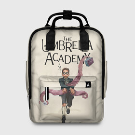 Женский рюкзак 3D с принтом The umbrella academy в городе Новоалтайск, 100% полиэстер | лямки с регулируемой длиной, сверху ручки, чтобы рюкзак нести как сумку. Основное отделение закрывается на молнию, как и внешний карман. Внутри два дополнительных кармана, один из которых закрывается на молнию. По бокам два дополнительных кармашка, куда поместится маленькая бутылочка
 | dark horse comics | netflix | the umbrella academy | umbrella | академия амбрелла | белая скрипка | бен харгривз | комикс | комильфо | космобой | кракен | реджинальд харгривз | сеанс | слух