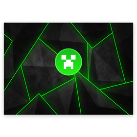 Поздравительная открытка с принтом MINECRAFT CREEPER(S) в городе Новоалтайск, 100% бумага | плотность бумаги 280 г/м2, матовая, на обратной стороне линовка и место для марки
 | craft | creeper | dungeon | dungeons | earth | game | logo | mine | minecraft | minecraft dungeons | mobile | online | дунгеонс | земля | зомби | игра | крипер | лого | майкрафт | майнкрафт | онлайн | подземелье