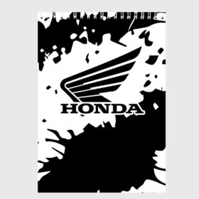 Скетчбук с принтом HONDA в городе Новоалтайск, 100% бумага
 | 48 листов, плотность листов — 100 г/м2, плотность картонной обложки — 250 г/м2. Листы скреплены сверху удобной пружинной спиралью | 2020 | car | cbr1100xx | cbr600rr | civic | cr v | crv | gyro | honda | pcx | review | roadster | steed | test | авто | хонда | хонда срв