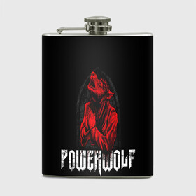 Фляга с принтом POWERWOLF в городе Новоалтайск, металлический корпус | емкость 0,22 л, размер 125 х 94 мм. Виниловая наклейка запечатывается полностью | Тематика изображения на принте: hardcore | metal | music | powerwolf | punk | rock | волки | метал | музыка | панк | рок
