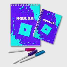 Блокнот с принтом ROBLOX РОБЛОКС в городе Новоалтайск, 100% бумага | 48 листов, плотность листов — 60 г/м2, плотность картонной обложки — 250 г/м2. Листы скреплены удобной пружинной спиралью. Цвет линий — светло-серый
 | Тематика изображения на принте: blocks | blox | game | games | logo | minecraft | mobile | online | roblocks | roblox | robux | studio | блоки | игра | игры | квадрат | квадратик | кщидщч | лого | логотип | майнкрафт | онлайн | роблокс | робукс | символ | символы | студия