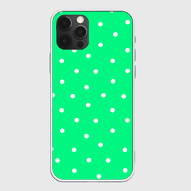 Чехол для iPhone 12 Pro Max с принтом Горошек на зеленом в городе Новоалтайск, Силикон |  | Тематика изображения на принте: baby | casual | girl | green | pattern | геометрия | горох | горошек | девушкам | детские | зелень | круги | круглый | кружочки | летние | лето | листья | многоточие | мятный | нежные | орнамент | пастельные | паттерн