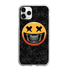 Чехол для iPhone 11 Pro матовый с принтом Смайлик на черепе (Emoji) в городе Новоалтайск, Силикон |  | аська | весёлый | гамлет | голова | графика | жёлтый | иконка | колобок | кости | кость | круг | мозг | настроение | печаль | печалька | пираты | радость | родже | рожица | скелет | скобка | смайл | смех