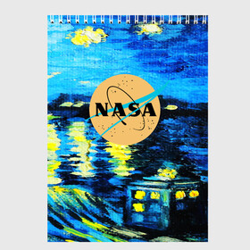 Скетчбук с принтом NASA ВАНГОГ NASA в городе Новоалтайск, 100% бумага
 | 48 листов, плотность листов — 100 г/м2, плотность картонной обложки — 250 г/м2. Листы скреплены сверху удобной пружинной спиралью | galaxy | nasa | nebula | space | star | абстракция | вангог | вселенная | галактика | звезда | звезды | космический | наса | планеты