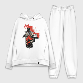 Женский костюм хлопок Oversize с принтом Крестоносец в городе Новоалтайск,  |  | black | crusade | deus vult | first | jerusalem | knight | last | red cross | tamplier | воины | войны | доспехи | красный | крест | крестовые | крестовый | крестоносец | орден | рыцарь | так хочет бог | та