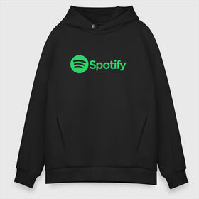 Мужское худи Oversize хлопок с принтом Spotify в городе Новоалтайск, френч-терри — 70% хлопок, 30% полиэстер. Мягкий теплый начес внутри —100% хлопок | боковые карманы, эластичные манжеты и нижняя кромка, капюшон на магнитной кнопке | spotify | арт | лого | спотифай