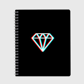 Тетрадь с принтом Glitch Diamond в городе Новоалтайск, 100% бумага | 48 листов, плотность листов — 60 г/м2, плотность картонной обложки — 250 г/м2. Листы скреплены сбоку удобной пружинной спиралью. Уголки страниц и обложки скругленные. Цвет линий — светло-серый
 | diamond | glitch | rgb | алмаз | глитч | глич