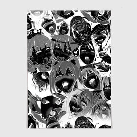 Постер с принтом AHEGAO | АХЕГАО NEGATIVE в городе Новоалтайск, 100% бумага
 | бумага, плотность 150 мг. Матовая, но за счет высокого коэффициента гладкости имеет небольшой блеск и дает на свету блики, но в отличии от глянцевой бумаги не покрыта лаком | ahegao | kawai | kowai | oppai | otaku | senpai | sugoi | waifu | yandere | ахегао | ковай | отаку | семпай | сенпай | сэмпай | яндере