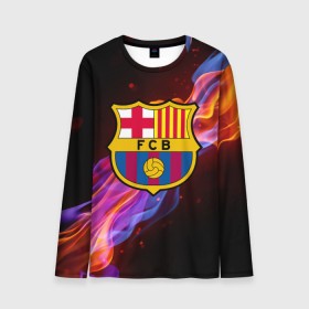 Мужской лонгслив 3D с принтом FC BARCELONA (BARCA) в городе Новоалтайск, 100% полиэстер | длинные рукава, круглый вырез горловины, полуприлегающий силуэт | barca | barcelona | fc barca | барка | барселона