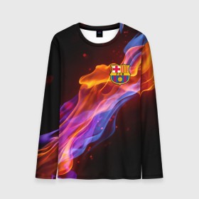 Мужской лонгслив 3D с принтом FC BARCELONA (BARCA) в городе Новоалтайск, 100% полиэстер | длинные рукава, круглый вырез горловины, полуприлегающий силуэт | barca | barcelona | fc barca | барка | барселона