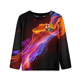 Детский лонгслив 3D с принтом FC BARCELONA (BARCA) в городе Новоалтайск, 100% полиэстер | длинные рукава, круглый вырез горловины, полуприлегающий силуэт
 | barca | barcelona | fc barca | барка | барселона