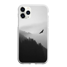 Чехол для iPhone 11 Pro Max матовый с принтом ОРЁЛ НАД ЛЕСОМ в городе Новоалтайск, Силикон |  | bird | dark | fog | forest | heaven | jh k | ktc | sky | texture | деревья | животные | лес | небо | орел | природа | птица | птицы | текстуры | тёмный лес | туман