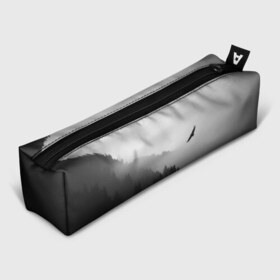 Пенал 3D с принтом ОРЁЛ НАД ЛЕСОМ в городе Новоалтайск, 100% полиэстер | плотная ткань, застежка на молнии | Тематика изображения на принте: bird | dark | fog | forest | heaven | jh k | ktc | sky | texture | деревья | животные | лес | небо | орел | природа | птица | птицы | текстуры | тёмный лес | туман