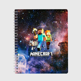 Тетрадь с принтом MINECRAFT в городе Новоалтайск, 100% бумага | 48 листов, плотность листов — 60 г/м2, плотность картонной обложки — 250 г/м2. Листы скреплены сбоку удобной пружинной спиралью. Уголки страниц и обложки скругленные. Цвет линий — светло-серый
 | Тематика изображения на принте: craft | creeper | dungeon | dungeons | earth | game | logo | mine | minecraft | mobile | online | дунгеонс | земля | зомби | игра | крипер | лого | майкрафт | майнкрафт | мобайл | онлайн | подземелье | подземелья